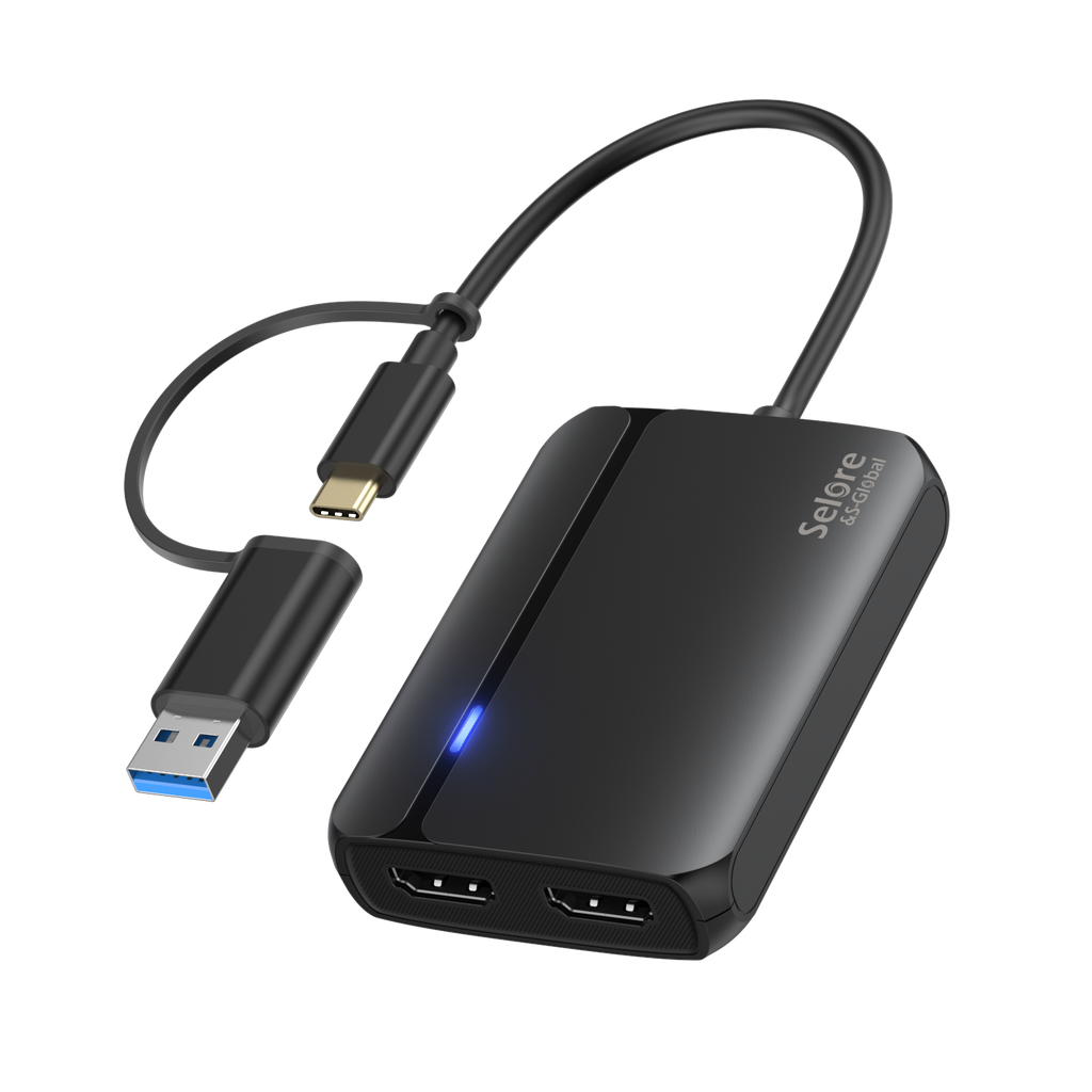 Selore USB 3.0 Dual HDMI Adapter for Mac & Windows