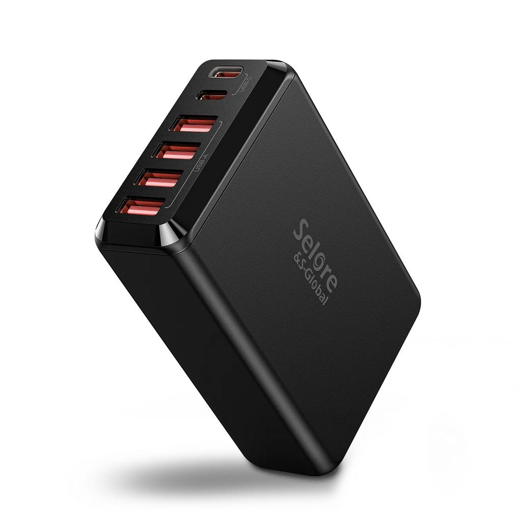 Selore 65W 6 Port Multiple USB Charging hub Fast USB C Charger Block