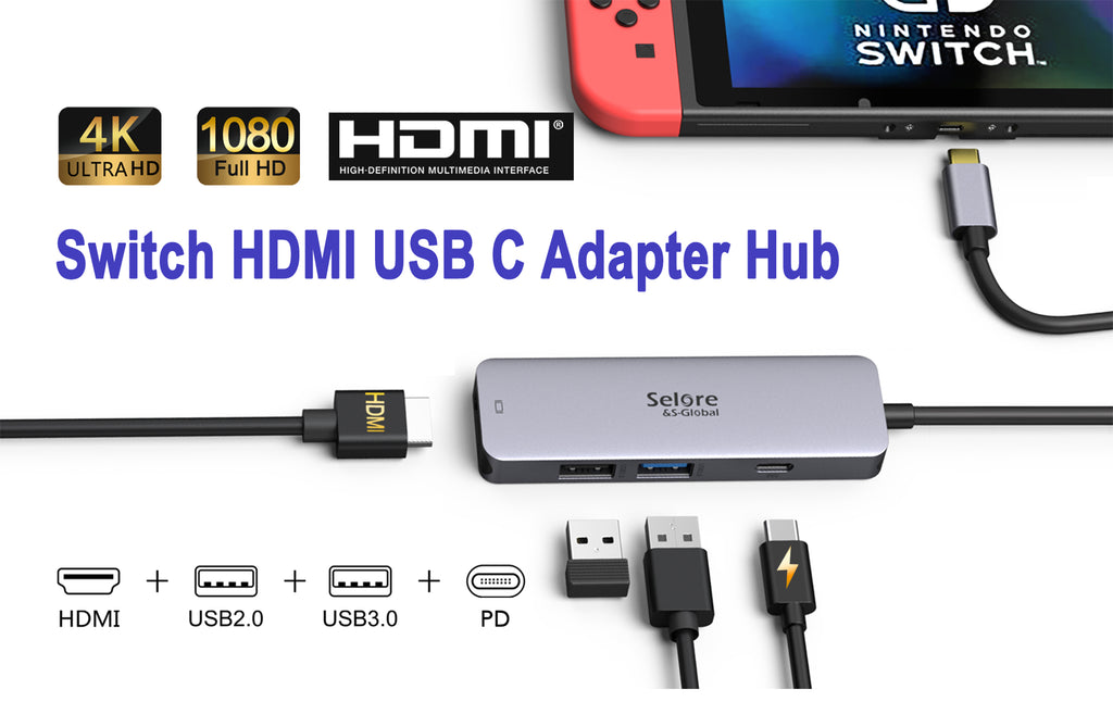 IXEVER USB C to HDMI Adapter Cable for Nintendo Switch Dock, Type-C to HDMI  Conversion Cable Replaces The Original Switch Dock Station for TV  Projection Screen,4K@30Hz 1080P@60Hz 