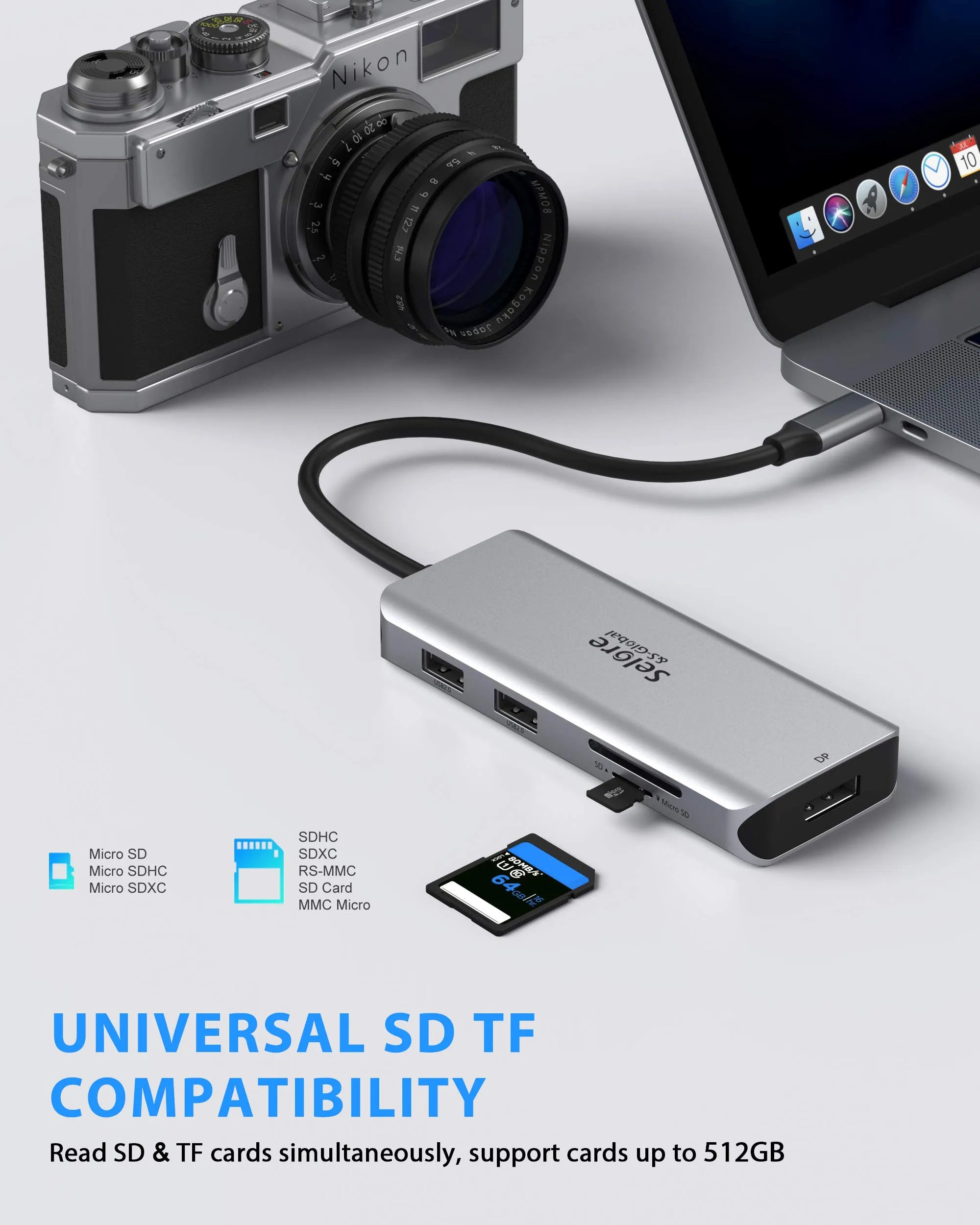 Selore Docking Station 9 IN 1 with Dual HDMI