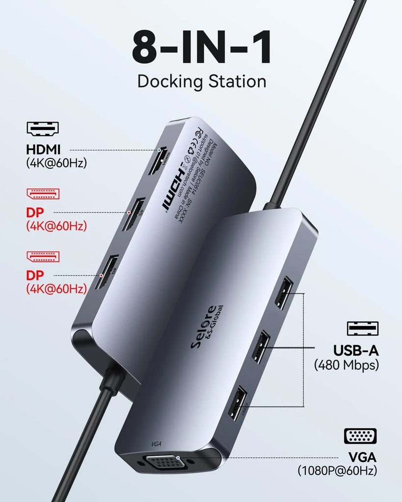Selore Docking Station Dual Displayport