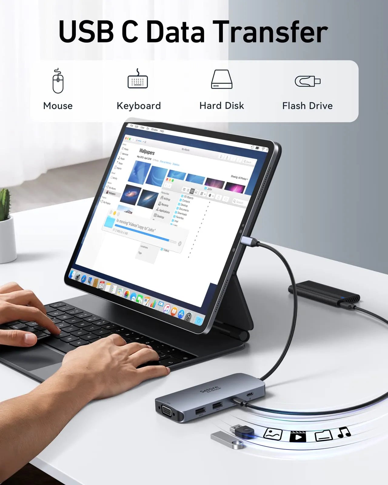 Selore USB C Hub Multiple Monitor Adapter