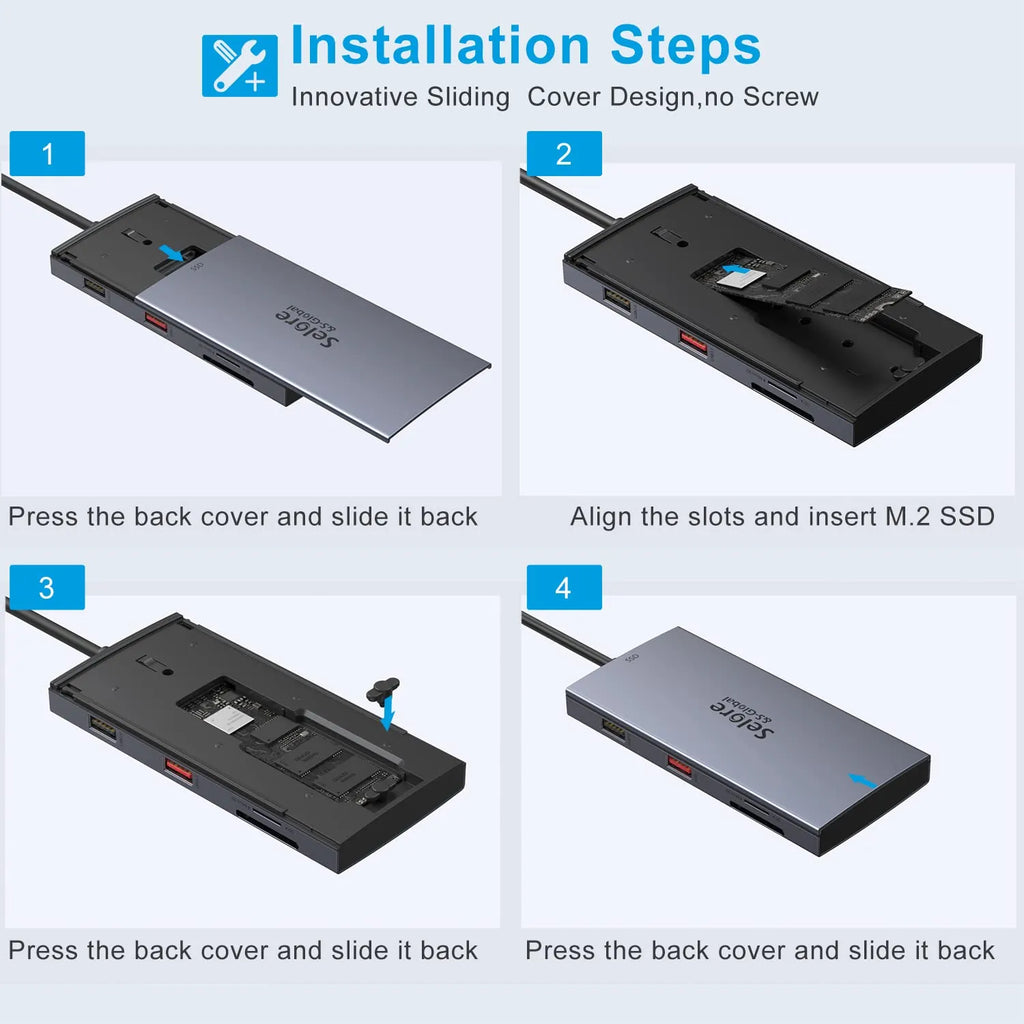 Selore USB C Dock SSD Enclosure 7 IN 1