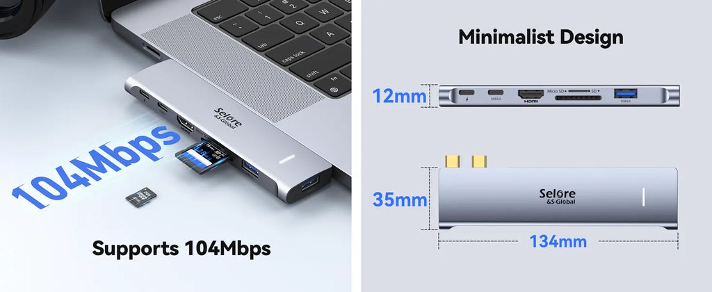 Selore USB C Adapter HDMI Hub for MacBook Pro 7 IN 2