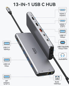 Selore Docking Station 13 IN 1 Triple Display