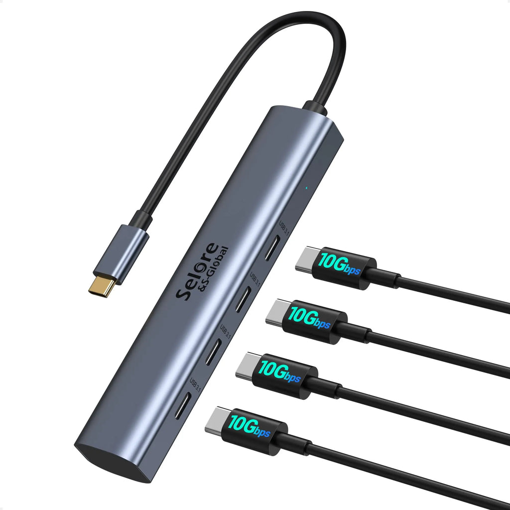 Selore USB C HUB Adapters with 10Gbps 4 Ports