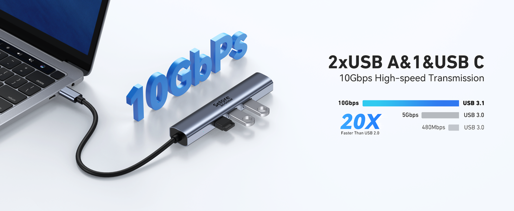 Selore 10G USB C HUB to Ethernet Adapter for MacBook Pro