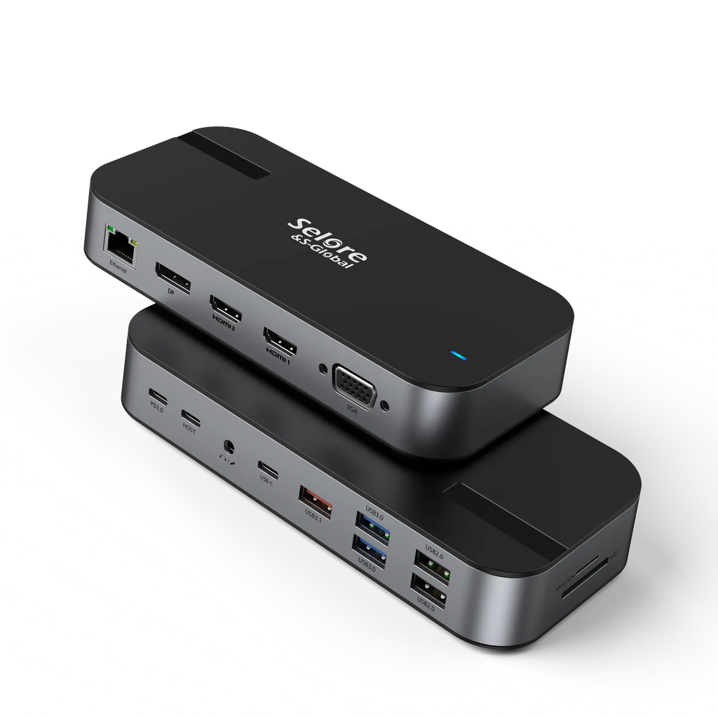 Selore USB C Docking Station 16 IN 1 with Quadruple Display