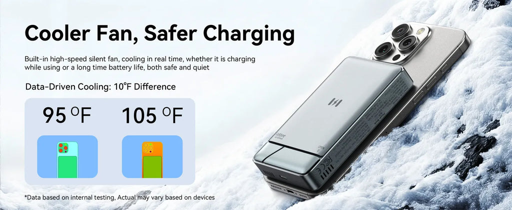 10,000mAh Apple MagSafe Power Bank | 15W Qi2 Charging & Active Cooling