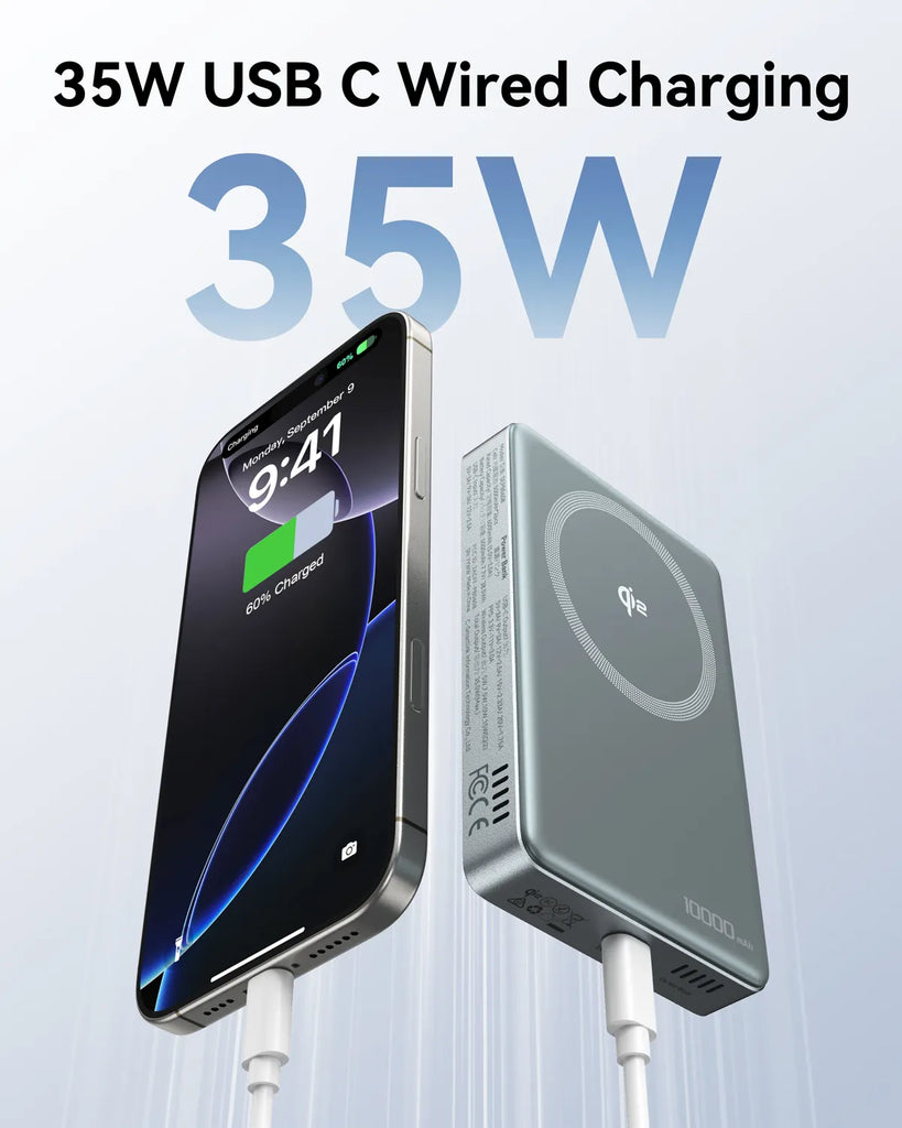 10,000mAh Apple MagSafe Power Bank | 15W Qi2 Charging & Active Cooling