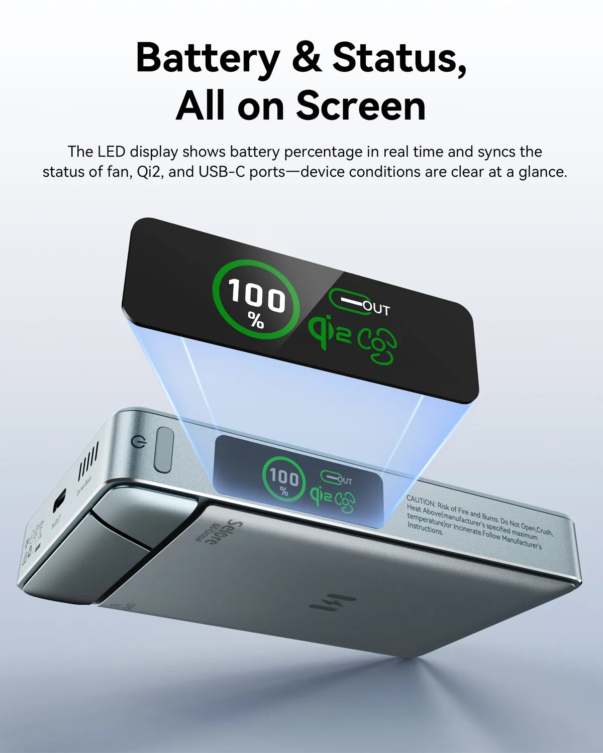 10,000mAh Apple MagSafe Power Bank | 15W Qi2 Charging & Active Cooling