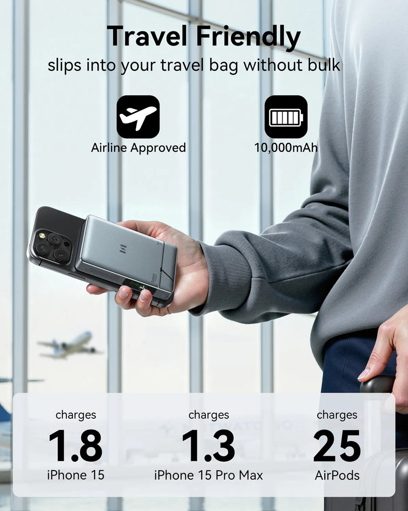 10,000mAh Apple MagSafe Power Bank | 15W Qi2 Charging & Active Cooling