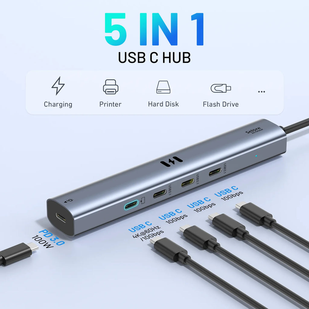 Selore 5 in 1 10Gbps USB C Hub