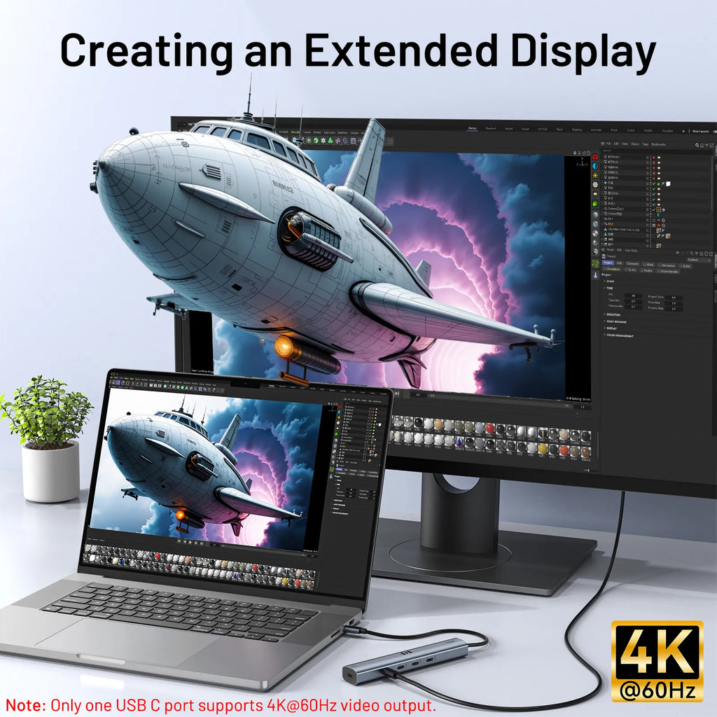 Selore 10Gbps USB C Hub with video display