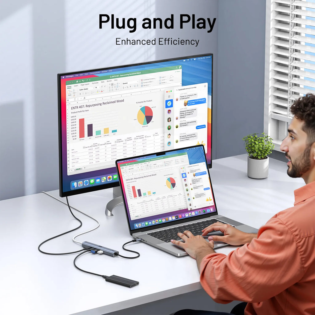 Selore USB C Hub(Plug and Play)
