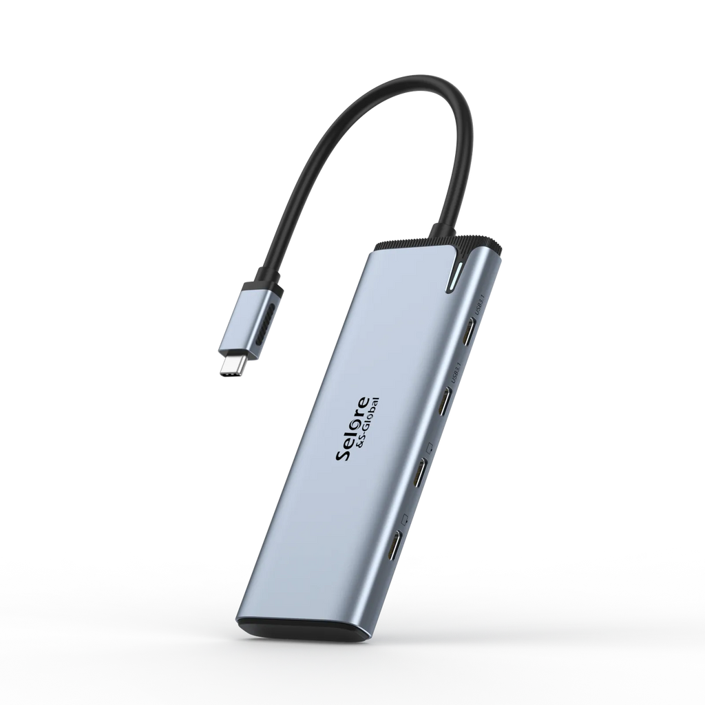 Selore 5 in 1 USB C to USB C Dual Monitor for Windows/Mac OS