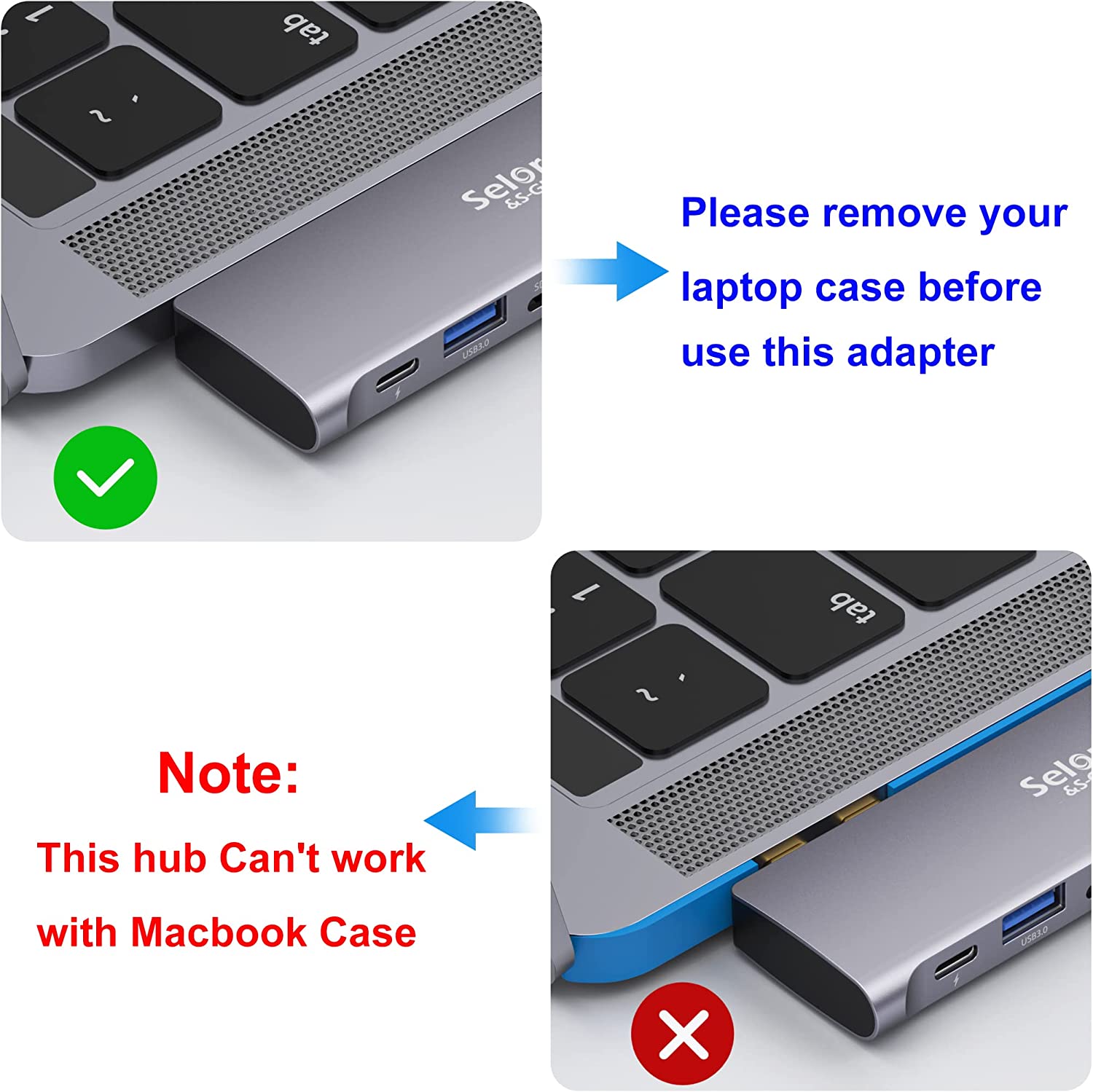 Selore USB C Hub for MacBook Pro Adapter 6 IN 2